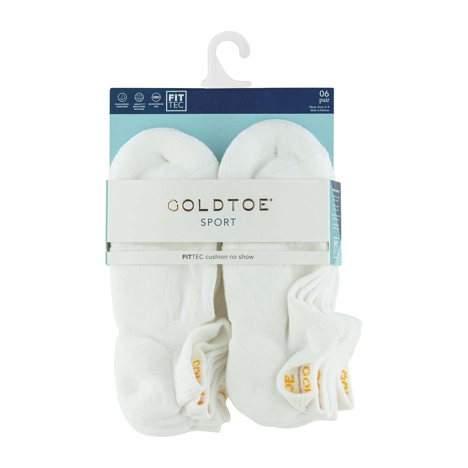 Gold Toe Sport Cushion Womens Multi-Pack 6 Pair No Show Socks