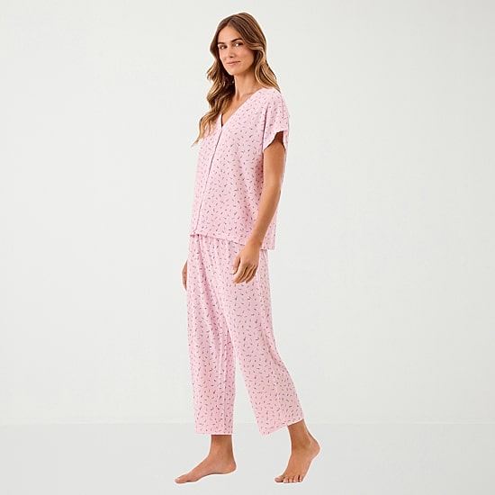 Martha Stewart Womens V-Neck Sleeveless 2-pc. Pajama Set