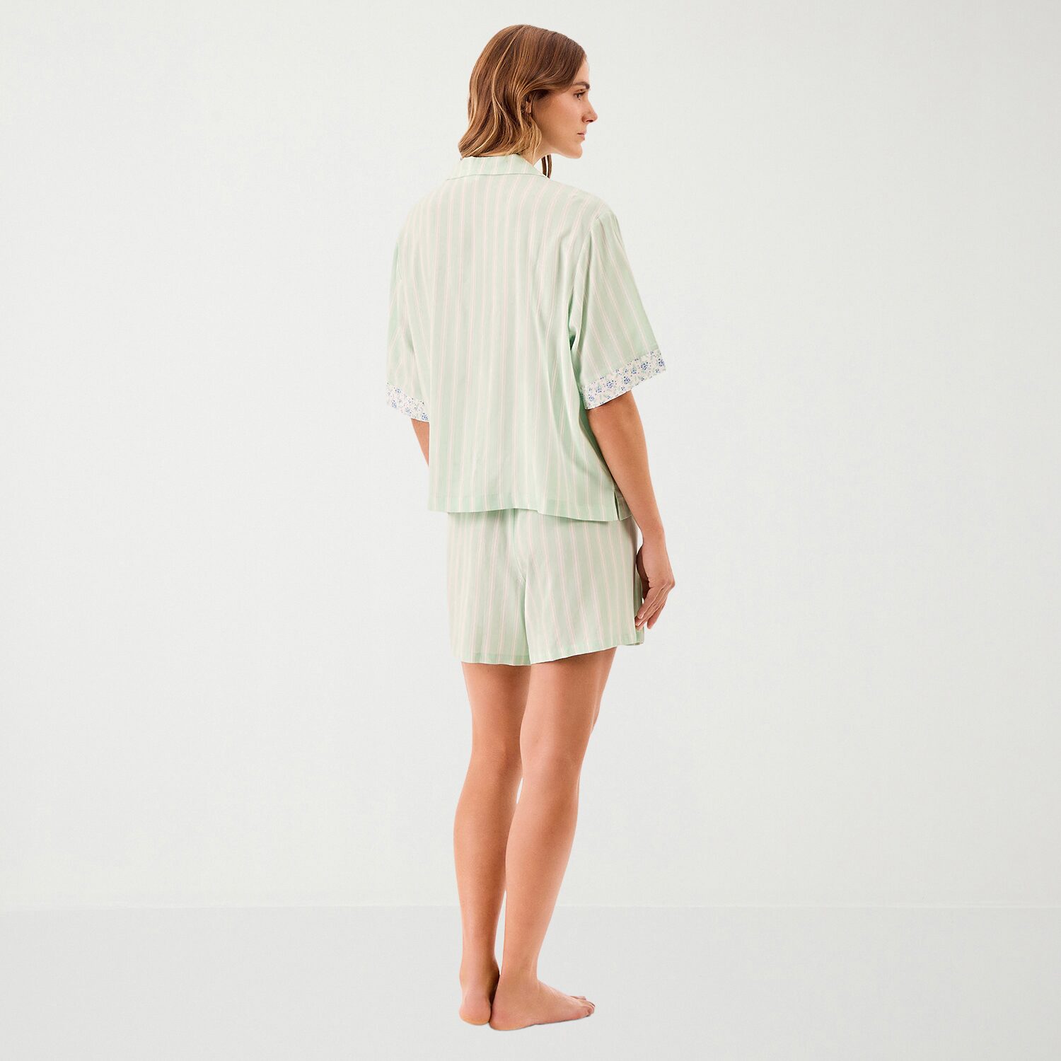 Martha Stewart Womens V-Neck Short Sleeve 2-pc. Pajama Set