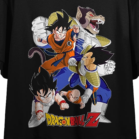 Womens Crew Neck Short Sleeve Dragon Ball Z Crop Top