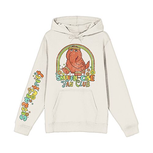 Womens Long Sleeve Sesame Street Fleece Hoodie, Small, Beige