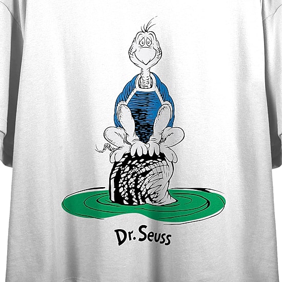Womens Crew Neck Short Sleeve Dr. Seuss Crop Top