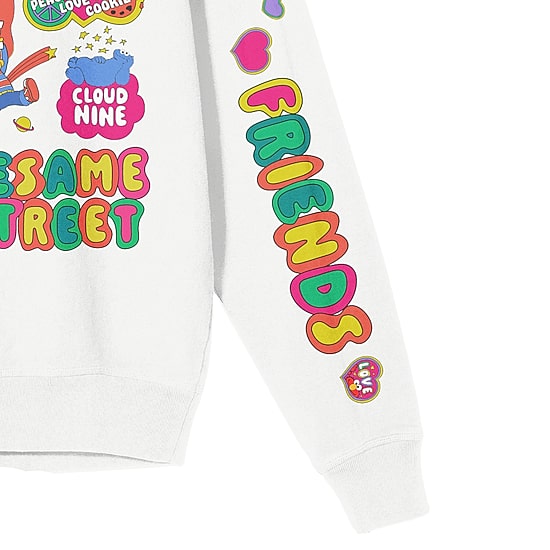 Womens Crew Neck Long Sleeve Sesame Street Sweatshirt