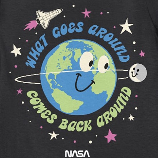 Little & Big Kid Girls Crew Neck Short Sleeve Regular Fit NASA Graphic T-Shirt