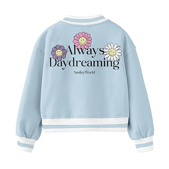 Smiley Little & Big Kid Girls Lightweight Varsity Jacket