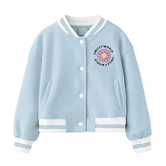 Smiley Little & Big Kid Girls Lightweight Varsity Jacket