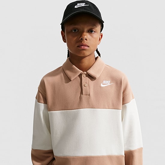 Nike Club Big Kid Boys Long Sleeve Regular Fit Spread Collar Rugby Shirt