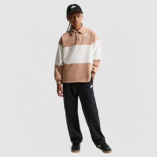 Nike Club Big Kid Boys Long Sleeve Regular Fit Spread Collar Rugby Shirt
