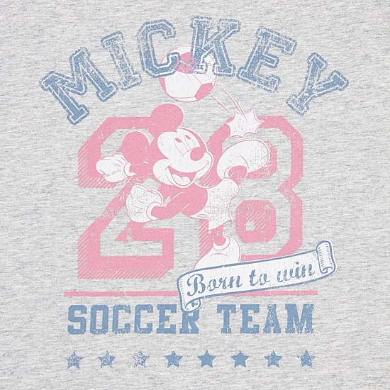 Mickey Soccer Boyfriend Tee Womens Juniors Crew Neck Short Sleeve Regular Fit Mickey and Friends Graphic T-Shirt