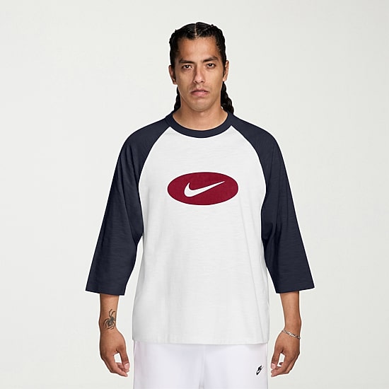 Nike Club Mens Crew Neck 3/4 Sleeve T-Shirt