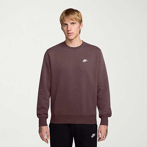 Nike Club Sweatshirt Mens Crew Neck Long Sleeve Sweatshirt, Medium, Purple