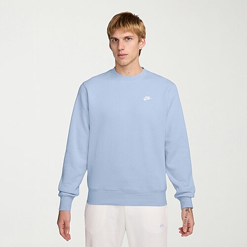 Nike Club Sweatshirt Mens Crew Neck Long Sleeve Sweatshirt, Large, Blue
