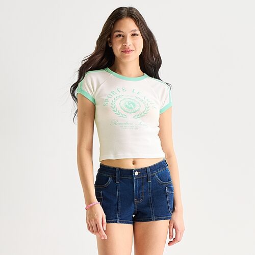 Arizona Womens Juniors Round Neck Short Sleeve Regular Fit Graphic T-Shirt, Xx-large, Green