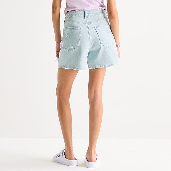 Arizona Womens 5" Mid Rise Juniors Denim Short