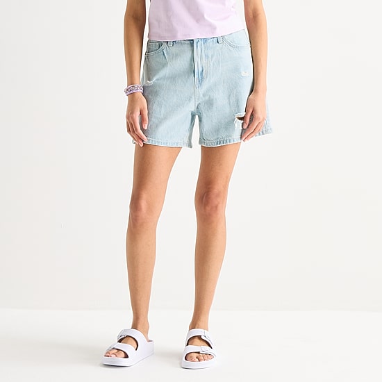 Arizona Womens 5" Mid Rise Juniors Denim Short