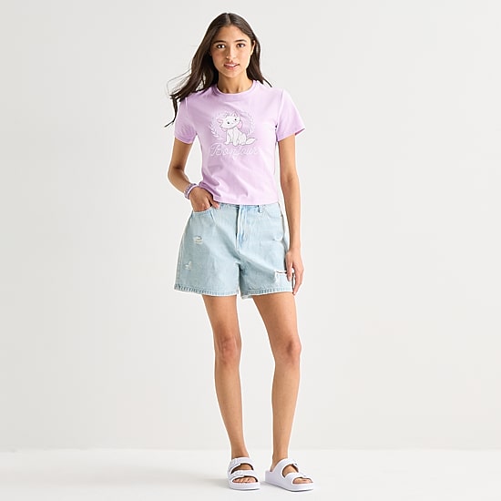 Arizona Womens 5" Mid Rise Juniors Denim Short