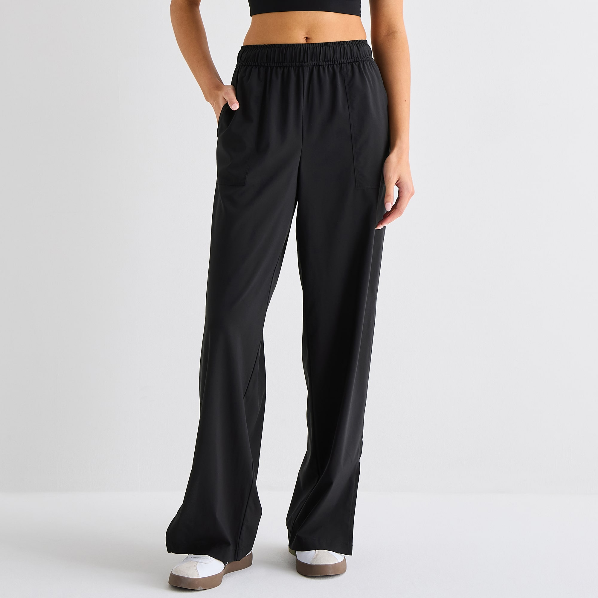 Xersion Womens Wide Leg Mid Rise Regular Fit Active Pull-On Pant