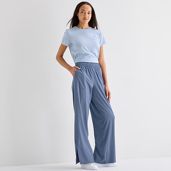 Xersion Womens Wide Leg Mid Rise Regular Fit Active Pull-On Pant