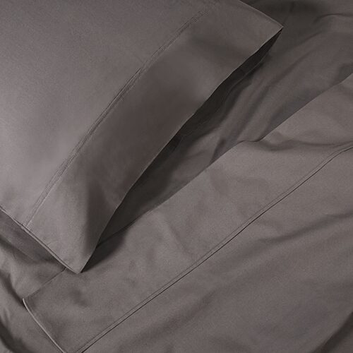 SUPERIOR Percale Cotton Crisp Cool Breathable 300tc Pillowcase, One Size, Gray