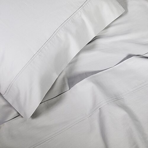 SUPERIOR Percale Cotton Crisp Cool Breathable 300tc Pillowcase, One Size, Silver
