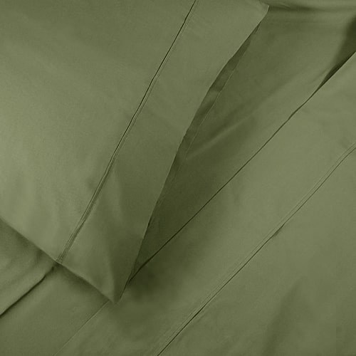 SUPERIOR Percale Cotton Crisp Cool Breathable 300tc Pillowcase, One Size, Green