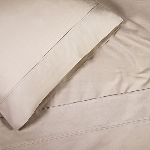 SUPERIOR Percale Cotton Crisp Cool Breathable 300tc Pillowcase, One Size, Beige