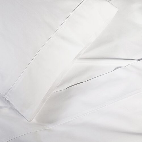 SUPERIOR Percale Cotton Crisp Cool Breathable 300tc Pillowcase, One Size, White