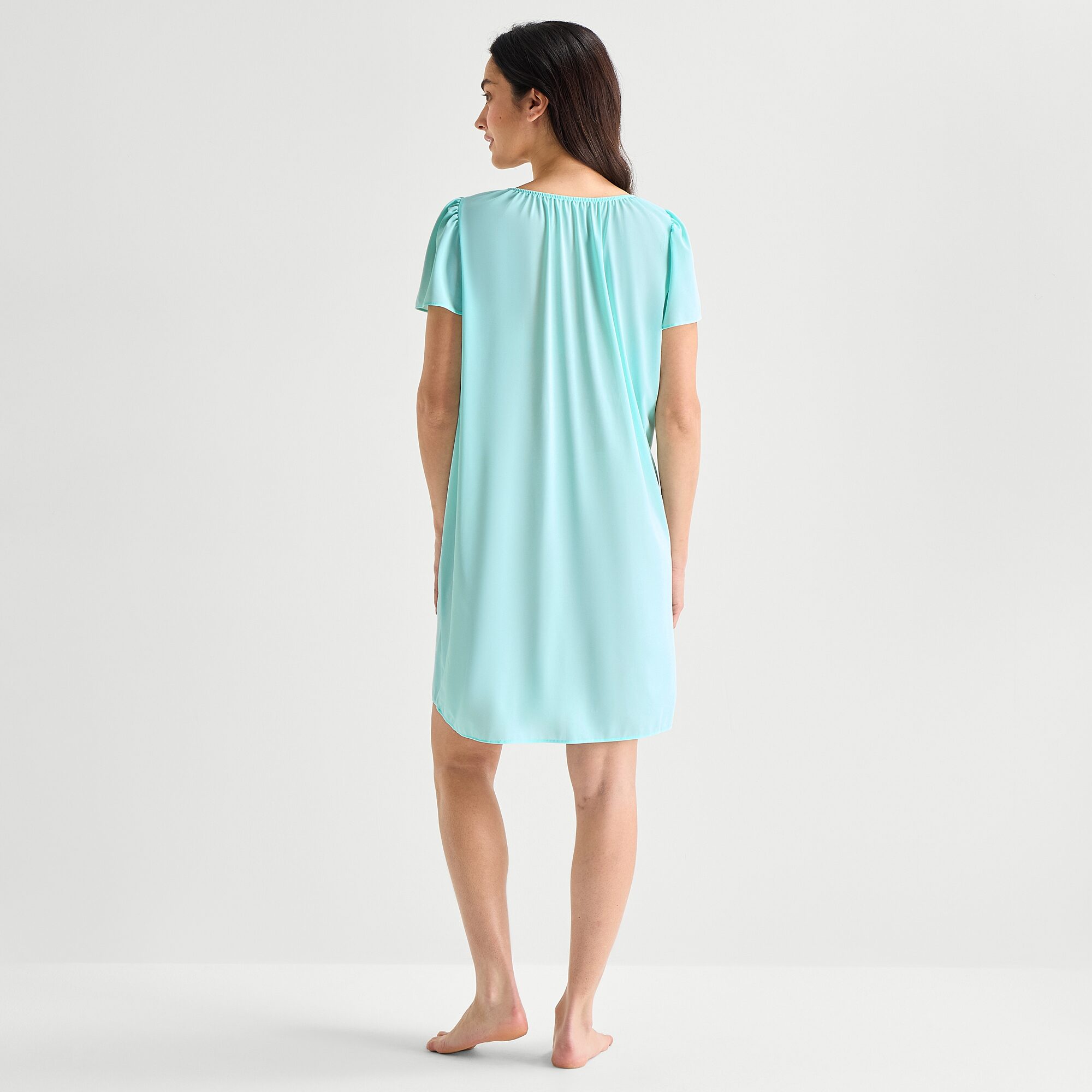 Adonna Womens Short Sleeve Round Neck Nightgown