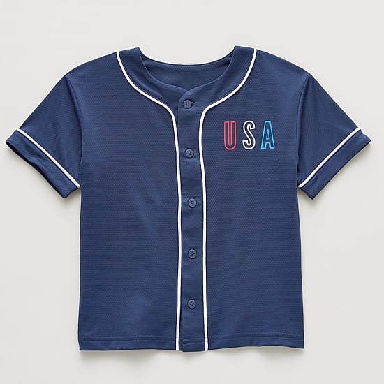 Okie Dokie Toddler & Little Boys Crew Neck Short Sleeve Regular Fit Button-Down Shirt