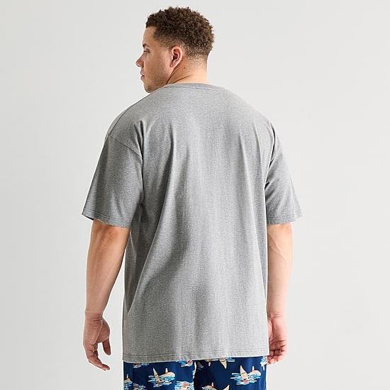 St. John's Bay Mens Crew Neck Short Sleeve Big and Tall Pajama Top
