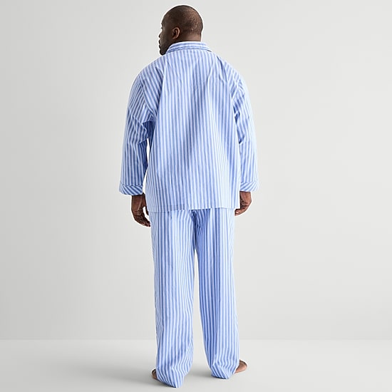 Stafford Mens Long Sleeve 2-pc. Big and Tall Pajama Set