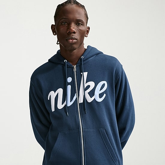 Nike Mens Long Sleeve Fleece Zipper Active Hoodie