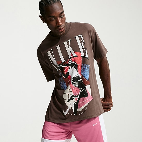 Nike Mens Crew Neck Short Sleeve Regular Fit Graphic T-Shirt