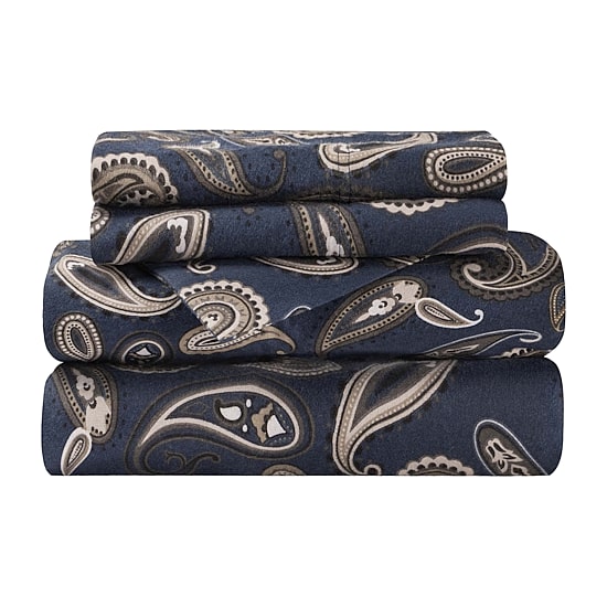 SUPERIOR® Paisley Cotton Flannel Warm Winter Deep Pocket Sheet Set