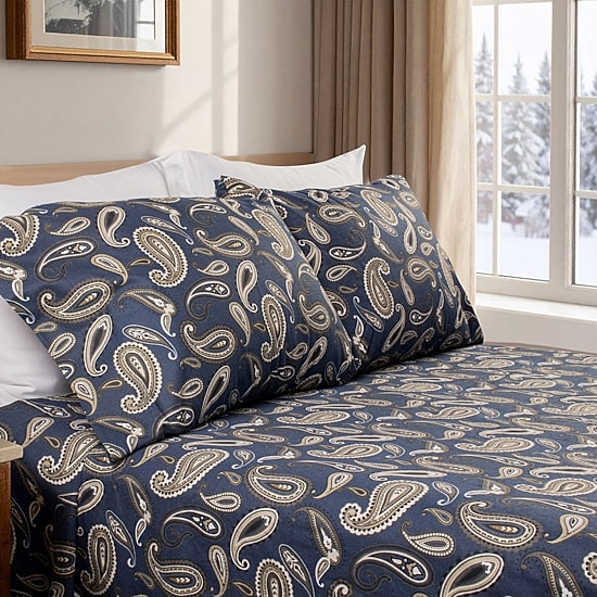 SUPERIOR® Paisley Cotton Flannel Warm Winter Deep Pocket Sheet Set