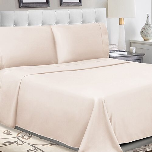 SUPERIOR Percale Cotton Crisp Cool Breathable 300tc Deep Pocket Sheet Set, One Size, White