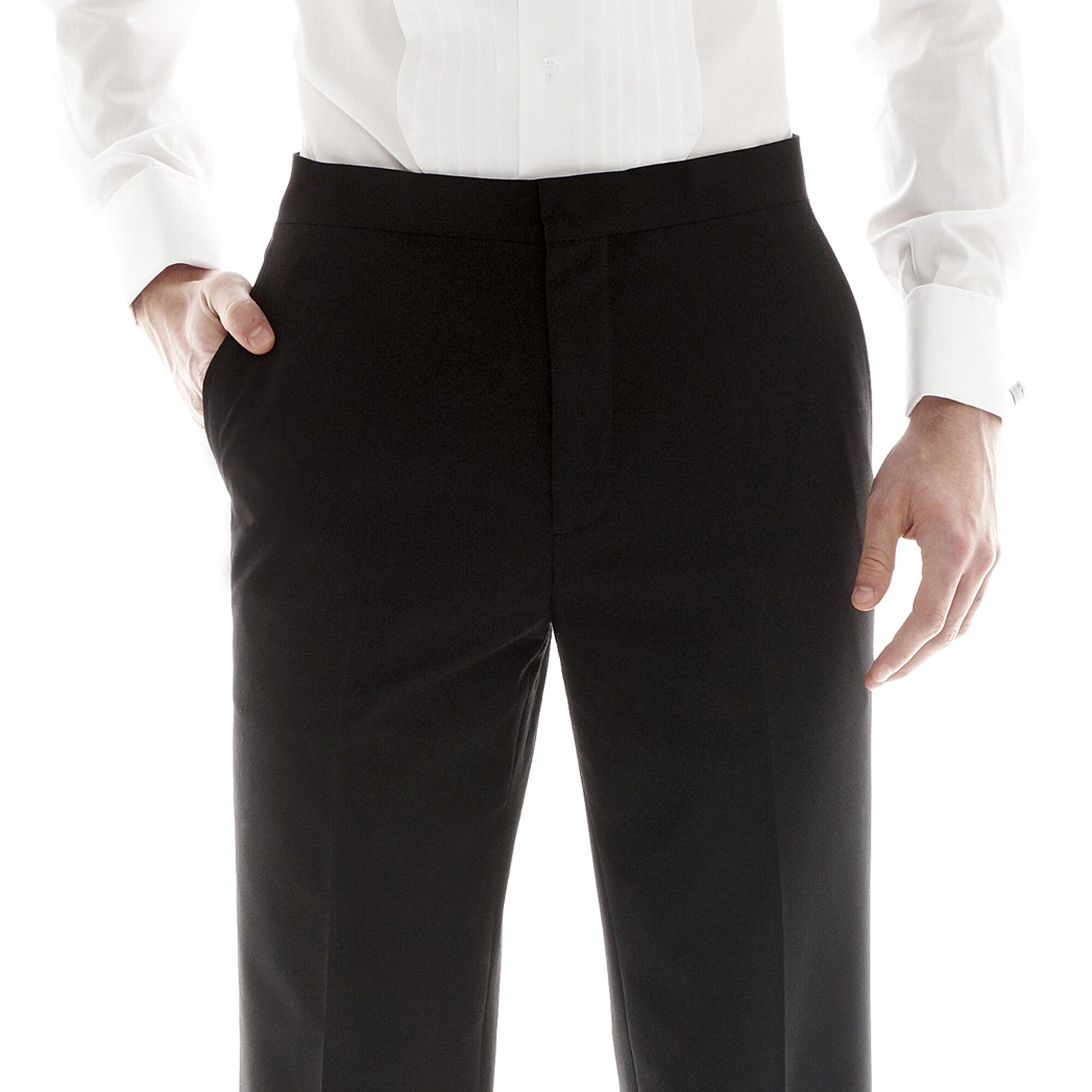 J. Ferrar Flat-Front Classic Tuxedo Pants