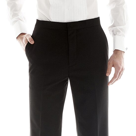 J. Ferrar Flat-Front Classic Tuxedo Pants