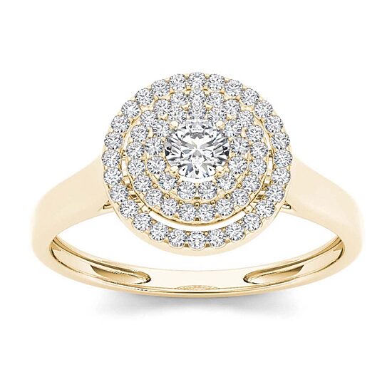 1/2 CT.T.W. Natural Diamond 10K Yellow Gold Engagement Ring