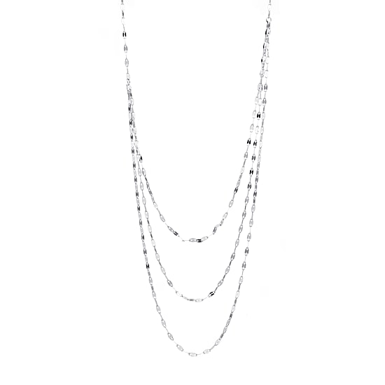 Silver Reflections Pure Silver Over Brass 25 Inch Valentino Chain Necklace