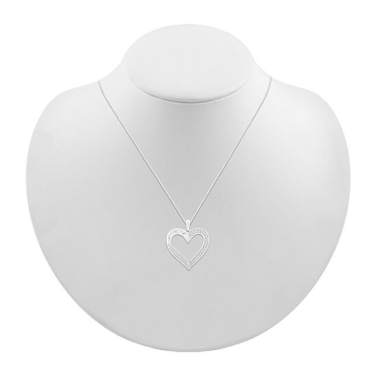 Womens 1/2 CT. T.W. Natural White Diamond 10K Gold Heart 18 Inch Pendant Necklace
