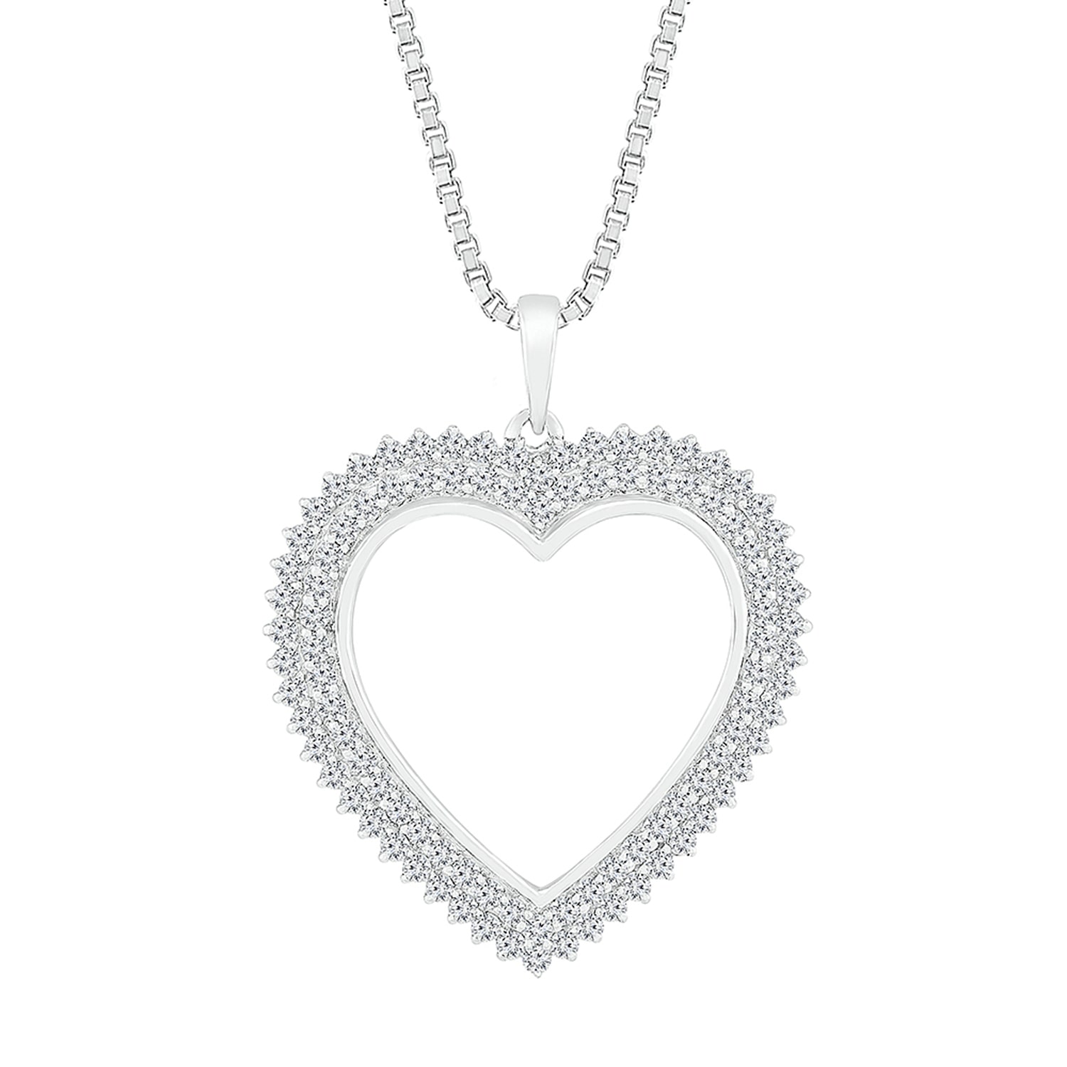 Womens 1/ CT. T.W. Natural White Diamond 10K Gold Heart 18 Inch Pendant Necklace