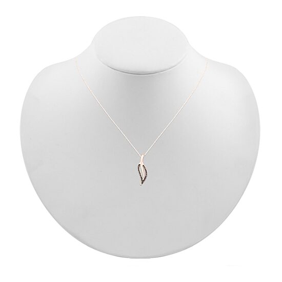 Womens 1/10 CT. T.W. Natural Champagne Diamond 10K Gold 18 Inch Pendant Necklace