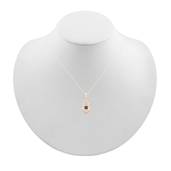 Womens 1/5 CT. Natural Champagne Diamond 10K Gold Pear 18 Inch Pendant Necklace