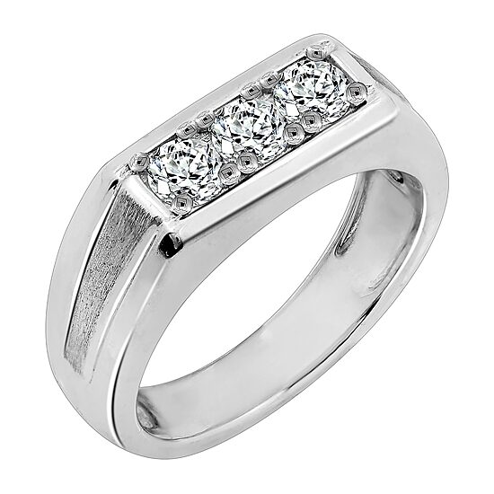 Mens 7MM 7/8 CT. T.W. Genuine Cubic Zirconia Sterling Silver Wedding Band