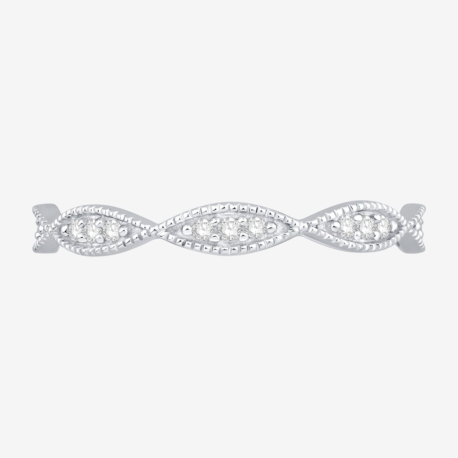Womens 1/ CT. T.W. Natural White Diamond 10K Gold Wedding Band