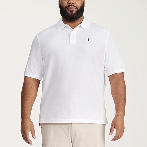 IZOD Advantage Performance Big and Tall Mens Classic Fit Short Sleeve Polo Shirt, 4x-large Tall, White