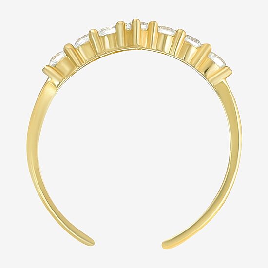White Cubic Zirconia 10K Gold Adjustable Toe Ring