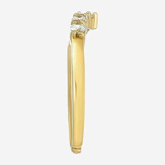 White Cubic Zirconia 10K Gold Adjustable Toe Ring