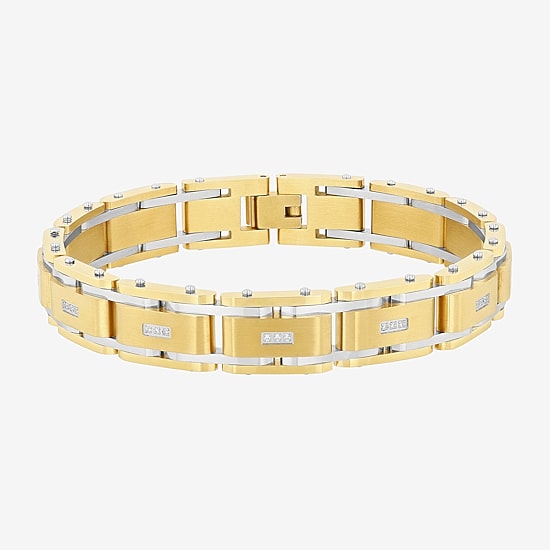 Mens Stainless Steel 8 1/2 Inch Link Bracelet